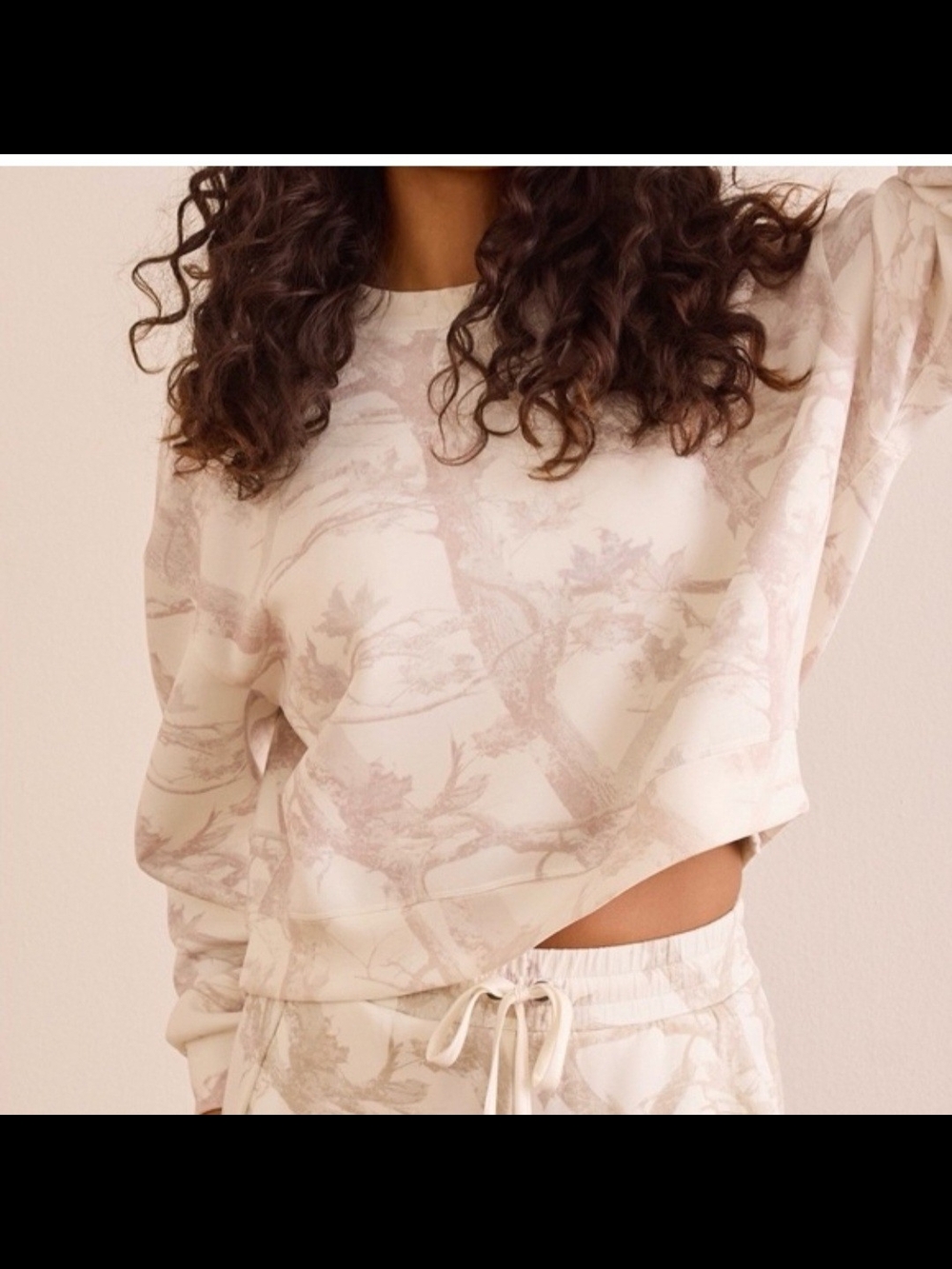 Altar'd State Cream & Light Pink Floral Print Pullover Sweatshirt - Picture 3 of 8